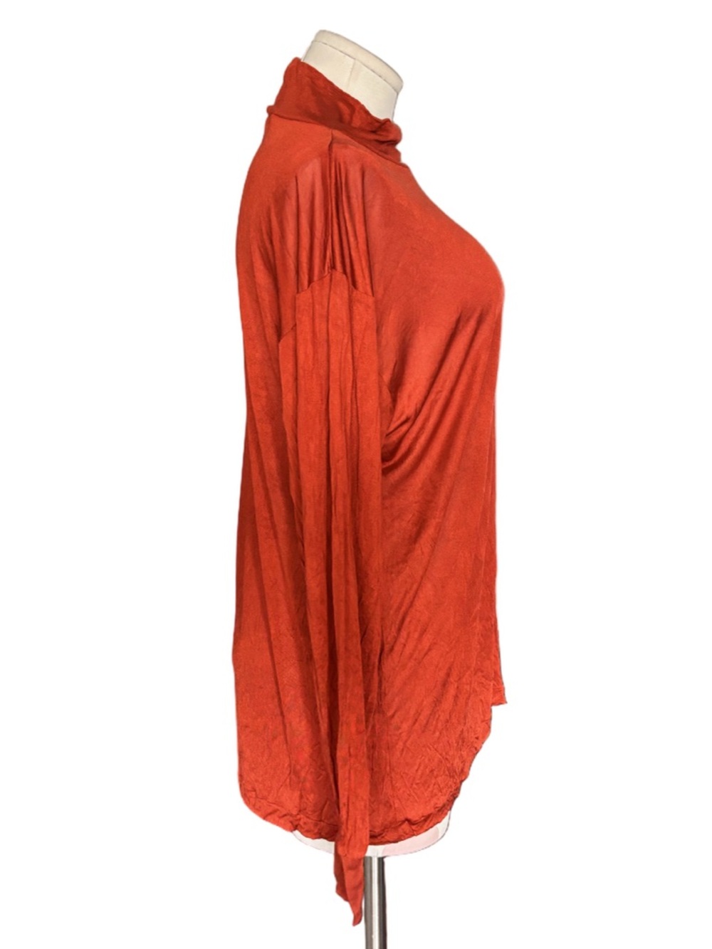 Y2K Sheer Silk  Baselayer 100% Pure Silk Turtleneck set of 2-- Brown Orange - XL - Picture 3 of 11